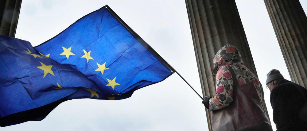 Deutschlandweit sind derzeit Kundgebungen, die zum Zusammenhalt Europas aufrufen.
