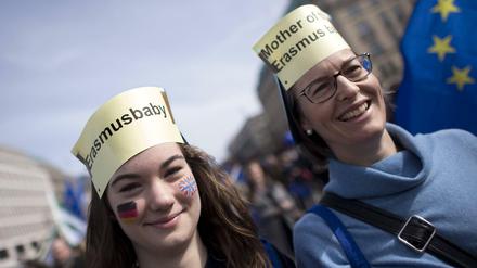 Erasmus bringt junge Europäer zusammen - wie hier eindrucksvoll beim March for Europe in Berlin am 26. März zu sehen war. 