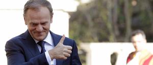 EU-Ratspräsident Donald Tusk am Samstag in Rom vor dem Konservatorenpalast.