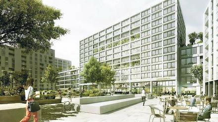 Gewerberiegel für das Quartier Heidestraße. Dieser Entwurf soll in der Nähe des Hauptbahnhofes realisiert werden.
