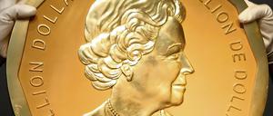 Finger weg: die kanadische Goldmünze "Big Maple Leaf".