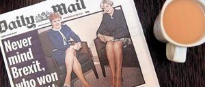 „Legs-it“. Die „Daily Mail“ interpretiert den Brexit auf boulevardeske Weise. Foto: AFP