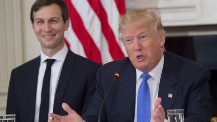 Mann für mehr Effizienz: US-Präsident Trump gibt Schwiegersohn Jared Kushner (links) ein Amt.