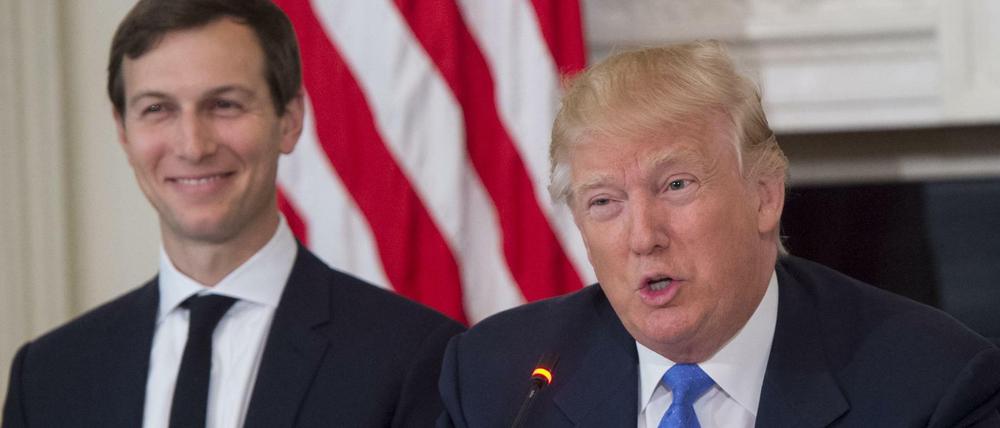 Mann für mehr Effizienz: US-Präsident Trump gibt Schwiegersohn Jared Kushner (links) ein Amt.