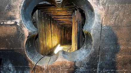 Über einen etwa 45 Meter langen Tunnel gelangten Diebe im Januar 2013 in eine Steglitzer Volksbank.