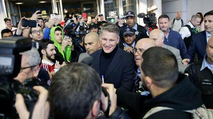 Bastian Schweinsteiger am O'Hare Flughafen in Chicago.
