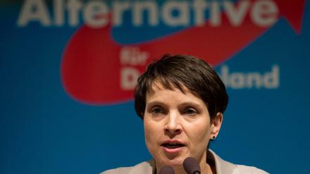Die AfD-Bundesvorsitzende Frauke Petry Anfang März bei einer Wahlkampfveranstaltung in Schleswig-Holstein.