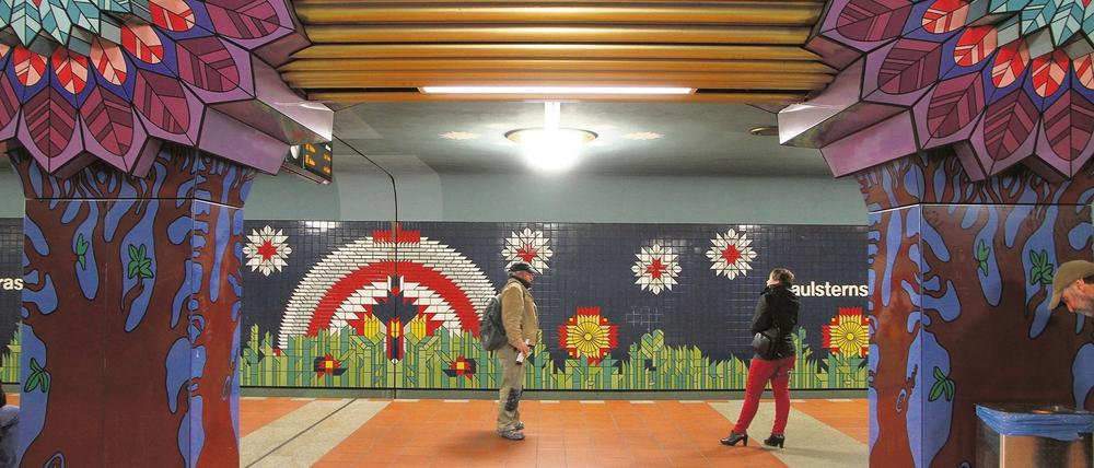 U-Bahnhof Paulsternstrasse (U7 ) in Berlin. 