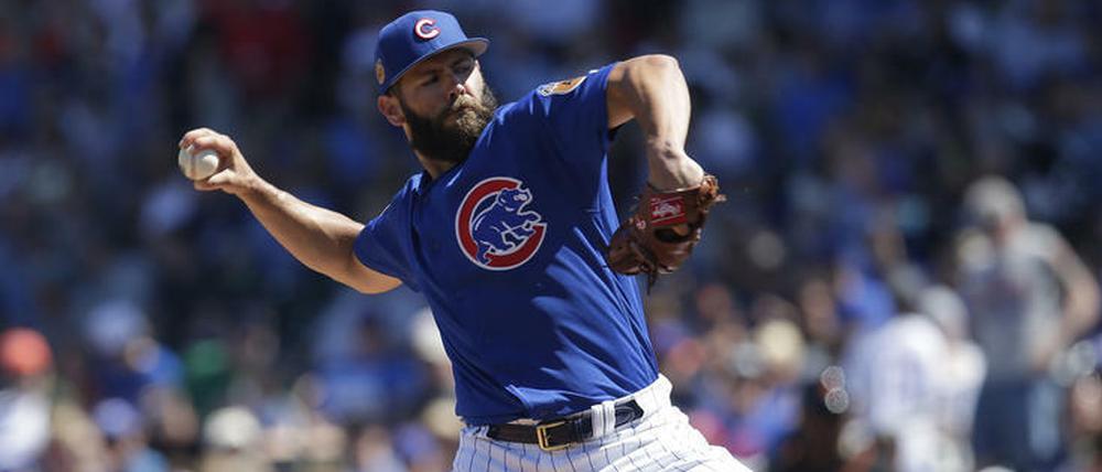 Starpitcher Jake Arrieta versucht, mit den Cubs den Titel zu verteidigen.
