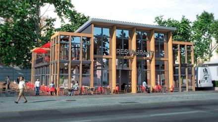 Das kennen wir doch? Im Entwurf sieht das Lokal am Stuttgarter Platz fast genauso aus wie das Parkcafé am Fehrbelliner Platz.