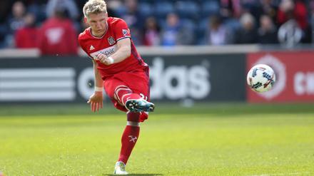 Bastian Schweinsteiger in Aktion bei seinem Debüt für Chicago Fire. 