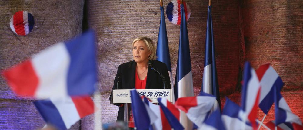 Die französische Rechtspopulistin und Präsidentschaftskandidatin Marine Le Pen könnte in der Stichwahl auf 35 bis 40 Prozent kommen.