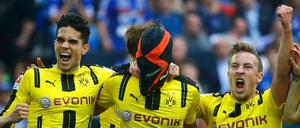 Vermummungsverbot. Für seinen Jubel erhielt Pierre-Emerick Aubameyang die Gelbe Karte – es war seine dritte in dieser Saison.