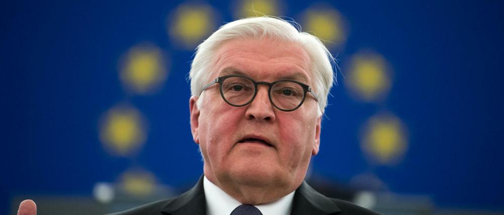 Bundespräsident Frank-Walter Steinmeier spricht am Dienstag bei der feierlichen Sitzung des Europäischen Parlaments in Straßburg (Frankreich).