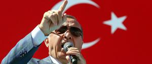 Der türkische Staatspräsident Recep Tayyip Erdogan hält in Ankara eine Rede.