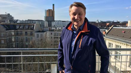 Ulli Zelle neulich bei uns auf dem Tagesspiegel-Dach.