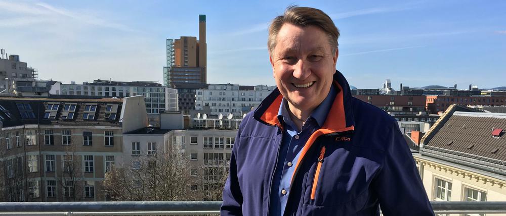 Ulli Zelle neulich bei uns auf dem Tagesspiegel-Dach.
