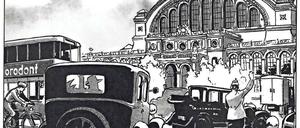 Auch der noch intakte Anhalter Bahnhof taucht in der Comicbuch-Umsetzung von Arne Jysch auf.