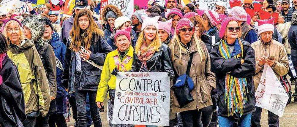 Im Anti-Trump-Affekt vereint: Beim „Women’s March“ im Januar 2017 demonstrierten Frauen – und auch Männer – gegen die sexistischen Äußerungen des US-amerikanischen Präsidenten.