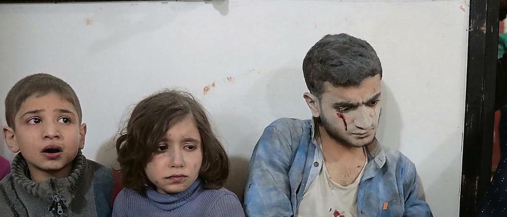Kinder in einem Krankenhaus in Syrien. 
