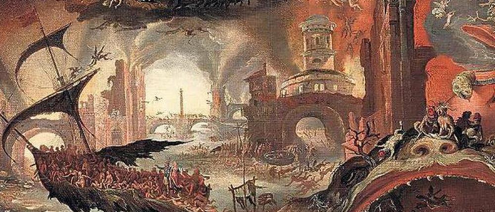 Bosch als Vorbild. Von Jacob van Swanenburgh stammt das Gemälde „Der Schlund der Hölle und das Fährboot des Charon“ (Beginn des 17. Jhdt.). 