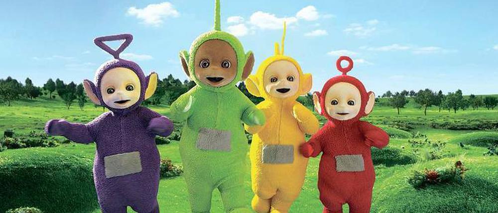 Welches Teletubby hätten’s denn gern? Zur Auswahl stehen (v.l.n.r.): Tinky Winky, Dipsy, Laa-Laa und Po. Sprechen können sie auch: „Ah-oh“.