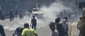 Schwere Krawalle in der venezolanischen Hauptstadt Caracas.