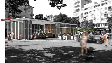Früher stand hier am Lehniner Platz ein Kiosk, Ideen für ein Café gab es lange.