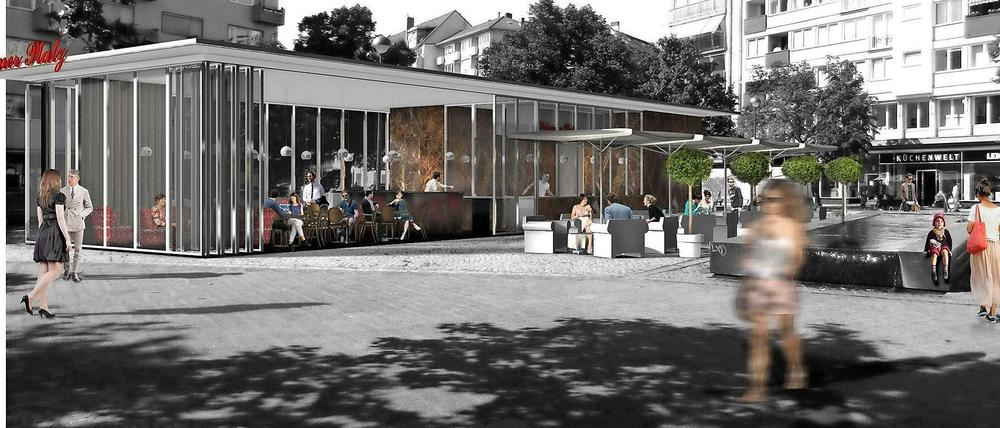 Früher stand hier am Lehniner Platz ein Kiosk, Ideen für ein Café gab es lange.