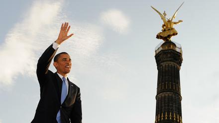 2008 sprach Obama an der Siegessäule. Damals war er noch Senator - trotzdem begeisterte er Hunderttausende.