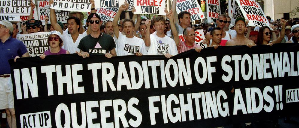 Ein Act-Up-Marsch im Jahr 1995 in New York.