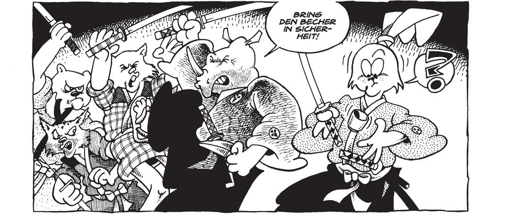 Der Hasen-Samurai ist zurück: Eine Seite aus "Usagi Yojimbo 5 - Die Klinge der Götter". 