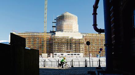 Wächst und wächst: die Baustelle von Stadtschloss und Humboldt-Forum in Berlin-Mitte, im Januar 2017. 