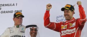 Strahlender Sieger: Sebastian Vettel nach seinem Coup in Bahrain.