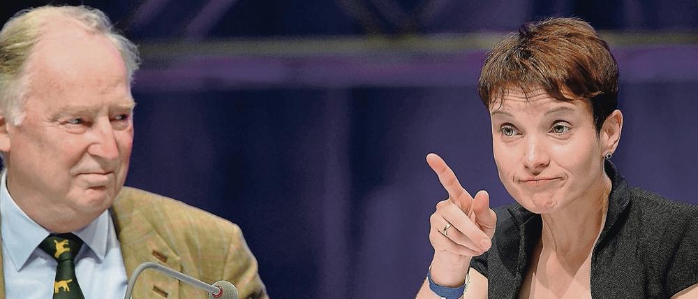 AfD-Chefin Frauke Petry neben Vize-Chef Alexander Gauland.