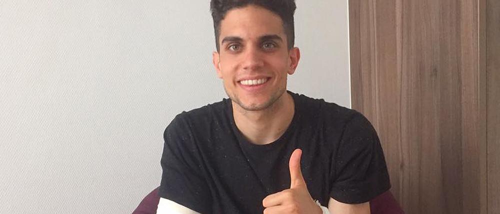 Marc Bartra hatte sich bei dem Sprengstoffanschlag auf den Mannschaftsbus von Borussia Dortmund eine gebrochene Speiche im rechten Handgelenk zugezogen.