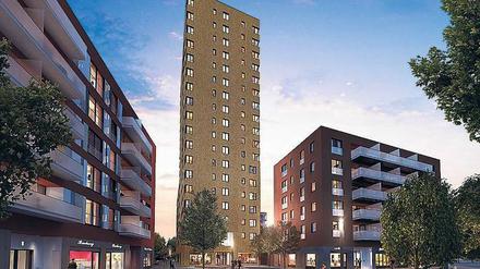 Leben auf Zeit. Maximal zwei Jahre sollen die Apartments im Hochhaus „The Fritz“ an der Lehrter Straße vermietet werden. Ab 800 Euro im Monat gibt’s einen Service wie im Hotel, mit Fitnessstudio und Putzservice. Fertig wird der Turm wahrscheinlich 2019.