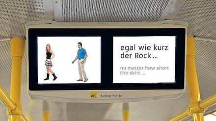Klare Zeichen: Die Kampagne gegen Übergriffe im U-Bahn-Fernsehen.