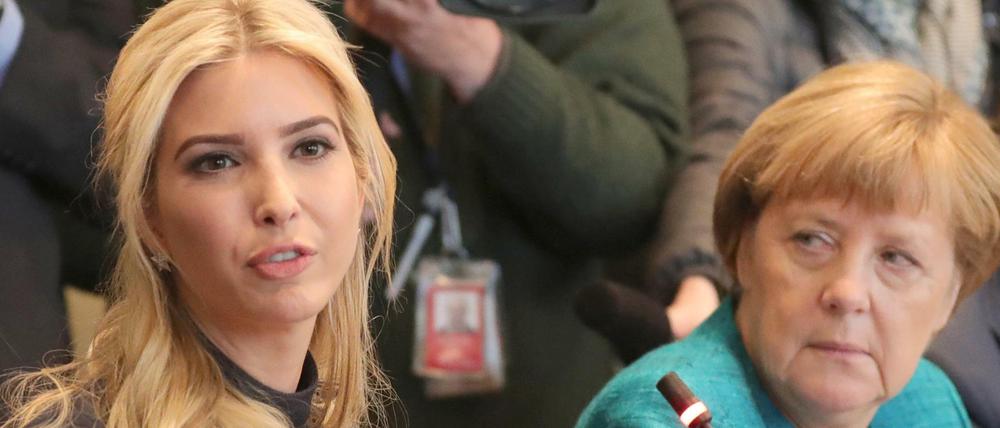 Bereits im März haben sich Bundeskanzlerin Angela Merkel (CDU, r) und US-Präsidententochter Ivanka Trump in Washington getroffen.