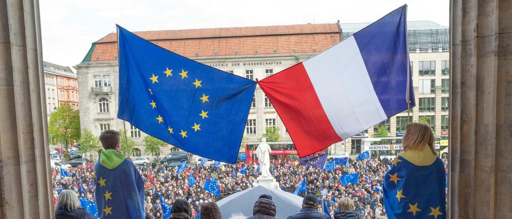Die französische Präsidentschaftswahl ist bei "Pulse of Europe" ein wichtiges Thema. 