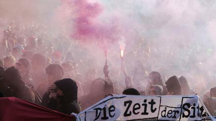Die linksradikale Demonstration am 1. Mai in Berlin-Kreuzberg.
