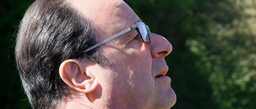 Der scheidende Präsident Francois Hollande am Wahltag.