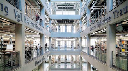 Die TU (hier die Unibibliothek) liegt bei den Drittmitteln an der Spitze.