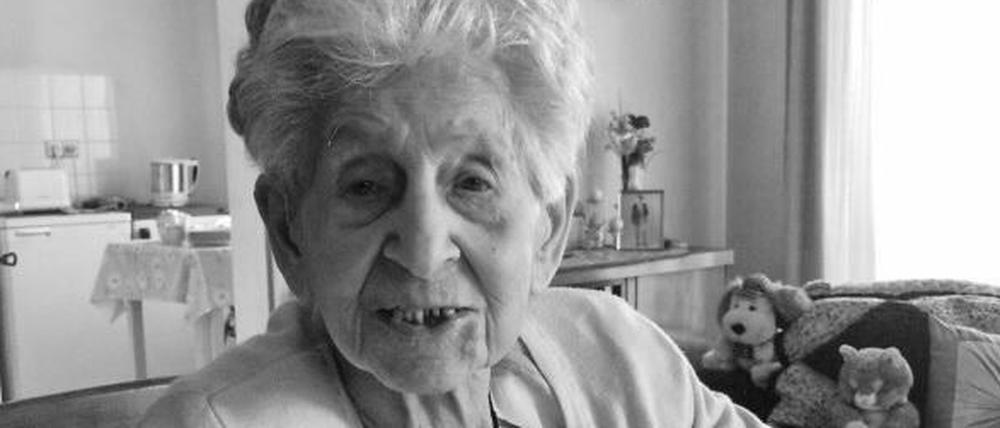 Walli Steinig (1911-2017) an ihrem 105. Geburtstag.