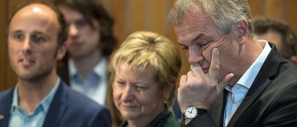 NRW-Spitzenkandidatin der Grünen: Sylvia Löhrmann, der Landesvorsitzende Sven Lehmann (links), sowie Umweltminister Johannes Remmel