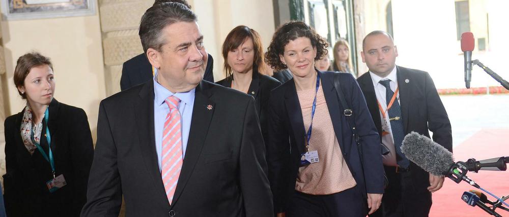 Bundesaußenminister Sigmar Gabriel (SPD) am Freitag bei dem Treffen der EU-Außenminister in Valletta (Malta).