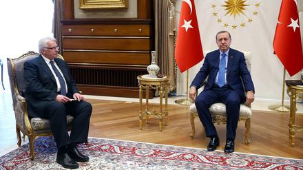 Breitbeinig: Recep Tayyip Erdogan, hier mit dem polnischen Außenminister Witold Waszczykowski.