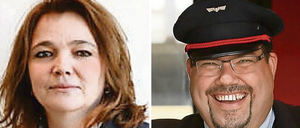 Die zwei geehrten Eisenbahner.