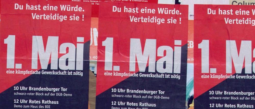 Aufruf zur Mai-Demo in Kreuzberg im Jahr 2005