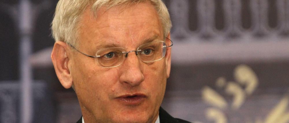 Carl Bildt war Premierminister und Außenminister Schwedens.